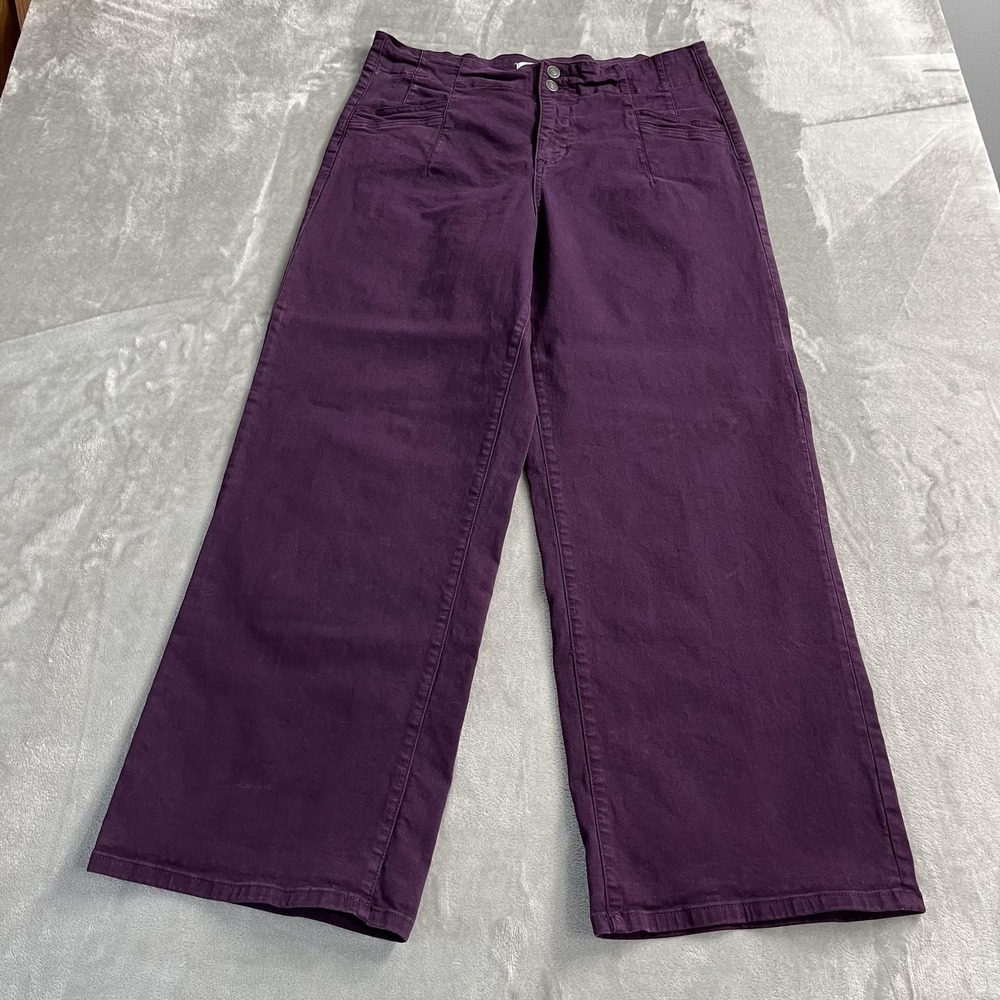 Mica Denim Jeans Womens 14W Purple High Rise Wide Leg Stretch 36x29 Denim Pants